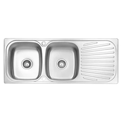 Immagine di JASSFERRY Lavello da cucina 2 Vasca doppia in Acciaio Inox Spazzolato, scolapiatti reversibile Lavandino, con set di rifiuti