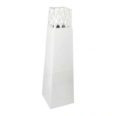 Immagine di KEKAI Caminetto da pavimento Mauna Loa 40 x 145 cm Camino portatile in Bioetanolo con bruciatore acciaio inox, accessorio per spillare e design a griglia, colore bianco