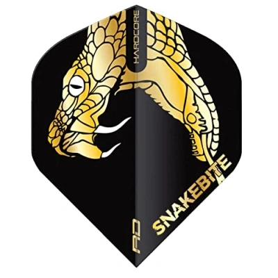 Immagine di RED DRAGON Peter Wright Snakebite Hardcore Premium Gold Snake 3 set per confezione (9 freccette in totale)