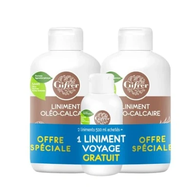 Immagine di Gifrer Liniment Oléo calcaire Stabilisé Set di 2 x 500 ml + 1 da Viaggio 100 Gratis