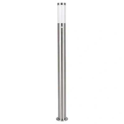 Immagine di EGLO luce di percorso per esterni a LED Helsinki 1, 1 fiamma con rilevatore movimento, sensore in acciaio inox argento e plastica bianco, presa E27, IP44