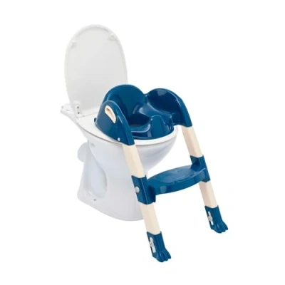 Immagine di THERMOBABY Riduttore WC Bambini Kiddyloo Intelligente, giocoso e igienico Piedi regolabili Gradino antiscivolo Pieghevole Compatto A partire dai 18 mesi Made in France Blu Oceano
