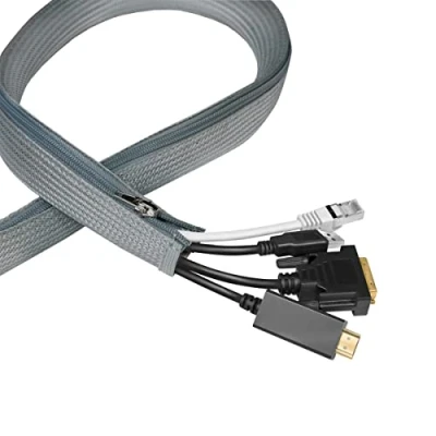 Immagine di LogiLink KAB0074 Guaina portacavi con cerniera, per proteggere i cavi e un look ordinato, diametro 35 mm, 2 m, colore: grigio