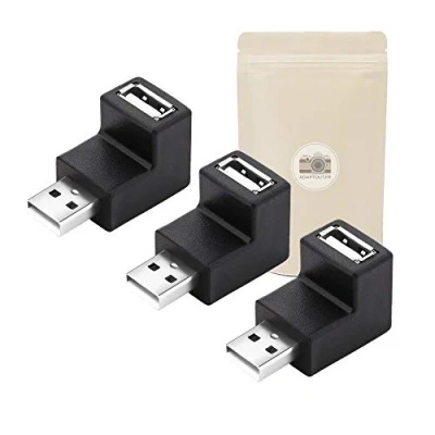 Immagine di Adaptout 3x Adattatore da Angolo retto 90 Connettore USB tipo A 2.0 3.0 Maschio e Femmina marca francese