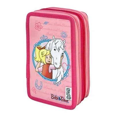 Immagine di Scooli Filled Tripledecker Pencil Case with Eberhard Faber Pens Stylish Motif for Colouring Pencils And Ideal School Use
