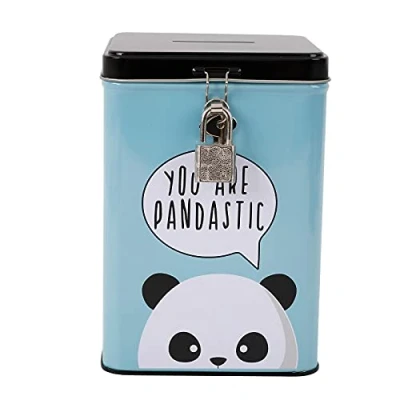 Immagine di I TOTAL® Savaldanaio divertente con lucchetto e chiavi/Portamonete in metallo chiusura (PANDA)