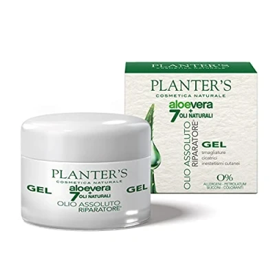 Immagine di Planter&#039;s olio assoluto riparatore all&#039;Aloe Vera, formulazione in gel. Per smagliature, cicatrici, rughe e pelle secca Con dermatite psoriasi. vitamina E, di karité semi lino. 100 ml