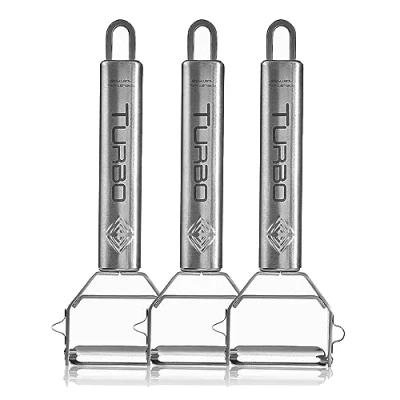 Immagine di TURBO PRODUKTE 3 pelapatate in acciaio inox per frutta e verdura avanti indietro con lama a pendolo mancini destrorsi, funzione 1