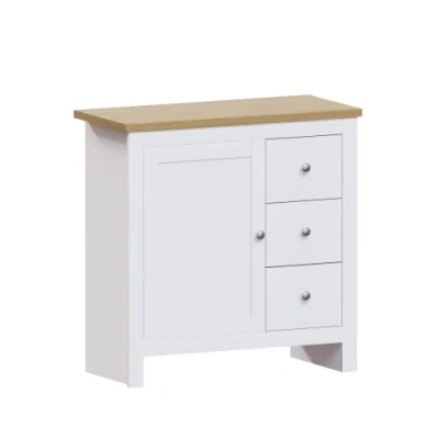 Immagine di Vida Designs Arlington Consolle con 2 Cassetti, Legno Ingegnerizzato, Rovere, W D, Bianco e Quercia, H 74 x L 80 P 30 cm Circa