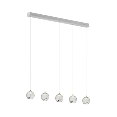 Immagine di lampada a sospensione &#039;Hayley&#039; (Moderno) colore Trasparente, in Vetro ad es. Soggiorno &amp; Sala da pranzo (5 luci, lampadina inclusa) di Lucande vetro,