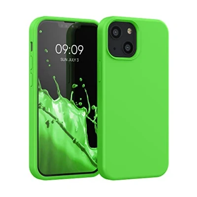 Immagine di kwmobile Cover per Apple iPhone 13 mini Custodia Back Case Smartphone in Silicone TPU Protezione Gommata verde lime