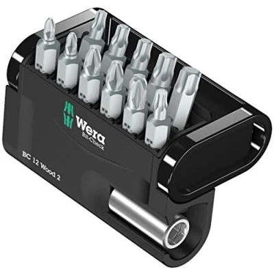 Immagine di Wera Bit Check 12 Wood 2 05057422001 Kit inserti parti Croce Pozidriv, Phillips, TORX interno