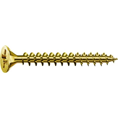 Immagine di Spax 1081020350123 Vite universale, testa svasata, taglio a croce, T STAR plus, 4CUT, filettatura piena, zincato passivato giallo A2L, 1081020300253