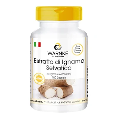 Immagine di Estratto di igname selvatico Con 20% diosgenina più vitamine C ed E, beta carotene, zinco e selenio 100 capsule Warnke Vitalstoffe Qualità da farmacia tedesca
