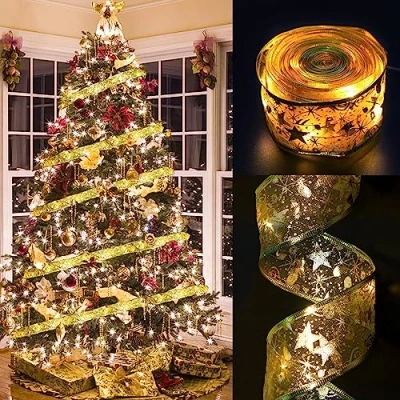 Immagine di DERAYEE Stringa Fata Luci Led,4M 40 Led Natale Nastro Luminoso di Filo Rame a Batteria,Decorazione Albero Feste Matrimoni