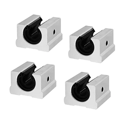 Immagine di GooEquip SBR16UU 4 cuscinetti lineari in alluminio da 16 mm, apertura a sfera lineare, blocco scorrevole per guide SBR16 CNC Router pezzi