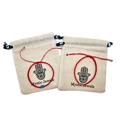 Immagine di MYSTIC JEWELS by Dalia Bracciale 7 nodi Filo Rosso Braccialetto di protezione e malocchio regolabile, amuleto fortuna, fatto a mano, unisex (Modello 8)