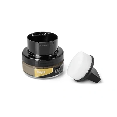 Immagine di Kaps Crema per la Cura delle Scarpe con Spugna Applicatore, Intensiva e Nutrimento Pelle, Delicate, 70 Colori (167 Beige Scuro)