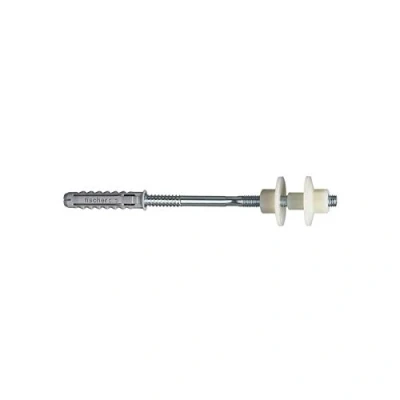 Immagine di Fischer WD 230 x Fissaggio per Lavabi a Semincasso e Sanitari Parete, include 2 tasselli SX 14, dadi in nylon BU M 10, viti doppio filetto 10 230, boccole,538948, Grigio