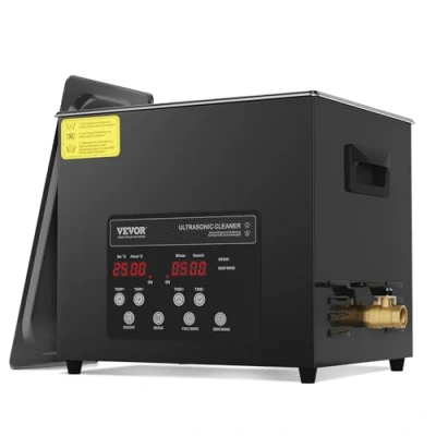 Immagine di VEVOR Pulitore Digitale ad Ultrasuoni da 10 L 240 W, con Modalità Delicata e Degasaggio Migliorato, Industriale 40 kHz Riscaldatore Timer per Contenitori, Gioielli
