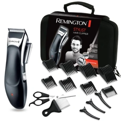 Immagine di Remington Set Tagliacapelli Lame autoaffilanti rivestite in ceramica 8 pettini accessori + custodia professionale e altri accessori, funzionamento a rete batteria, litio, Tagliacapelli, HC363C