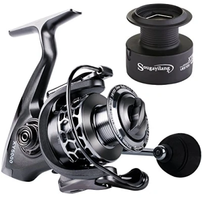 Immagine di Sougayilang mulinello da pesca 13+1BB leggero ultra liscio in alluminio con bobina di grafite ricambio libera (XY4000)