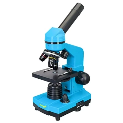 Immagine di Levenhuk Rainbow 2L Azure Home Lab Kit STEM per Bambini con Microscopio Biologico Portatile 400x, Guida Agli Esperimenti Illustrata a Colori, Campioni Preparati e Strumenti Scientifici (IT)
