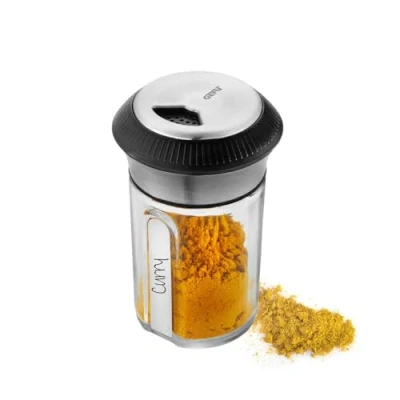 Immagine di GEFU spargitore per spezie ed erbe aromatiche X PLOSION, piccolo in vetro, vuoto, contenitore spezie, rotondo