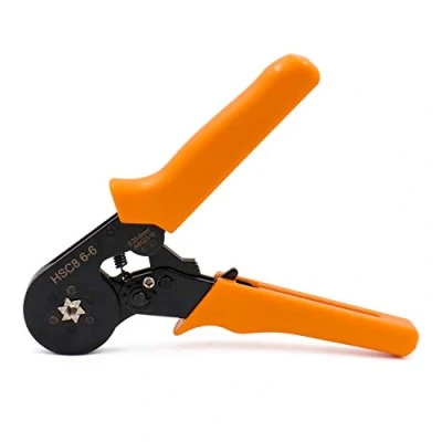 Immagine di Heschen Pinza crimpatrice, HSC8 6 6, mini strumenti di crimpatura auto regolabili, da utilizzare per manicotti terminali cavi 0,25 6,0 mm² (23 10 AWG), arancione