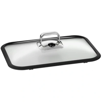 Immagine di WMF Vitalis Coperchio in vetro con bordo silicone, 27,1 x 35,7 10,1 cm, argento