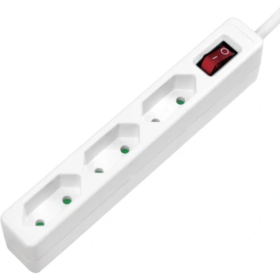 Immagine di LogiLink LPS230 Multipresa con interruttore 3 scomparti Bianco CEE 7/17 1 pz.