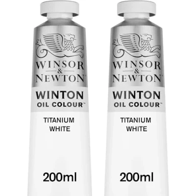 Immagine di Winsor &amp; Newton Colori ad Olio Winton Pacco Doppio con 2 Tubi da 200 ml di Bianco Titanio