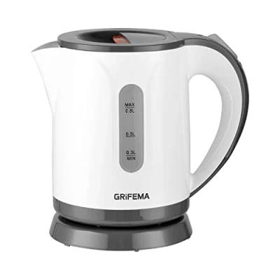 Immagine di GRIFEMA GC1001, bollitore elettrico 1100 W /0.8 litri, con Filtro Anticalcare e Spegnimento automatico acqua, plastica Base di rotazione a 360