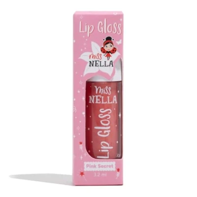 Immagine di Miss Nella Pink Secret Lucidalabbra, Rossetto idratante per bambini, Profumo di melone, Delicato sulla pelle, Dona una delicata sfumatura colore trasparente, con lucentezza extra