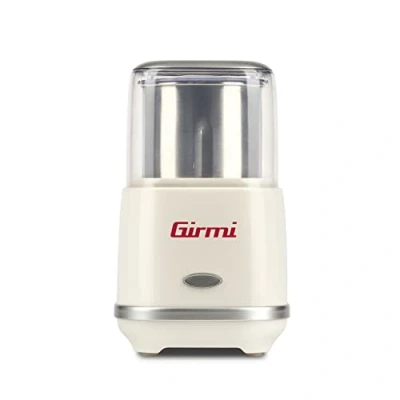 Immagine di Girmi MC02 Macinacaffè, 180 W, Doppio coperchio, Contenitore e lame INOX, Grandi capacità 70 g, Macina spezie caffè, Funzionamento PULSE, Panna