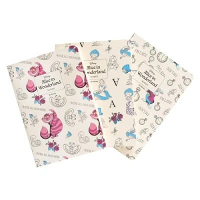 Immagine di Grupo Erik: Set 3 Quaderni A6 Alice nel Paese delle Meraviglie Pack da personalizzare, con copertina flessibile, carta 80g/m², Gadget