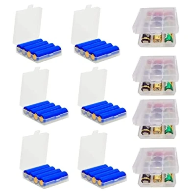 Immagine di HUAZIZ 4 Pezzi 18650 Custodia Batteria in Plastica + 6 per Batterie AA/AAA, Trasparente