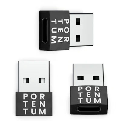 Immagine di PORTENTUM 3X adattatore USB C a Femmina Maschio, Velocità 2.0, 480 MB, corpo premium in zinco ad alta resistenza al calore Tipo di soli 4 grammi