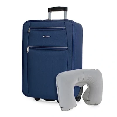 Immagine di ITACA Valigia 55x40x20 Trolley Bagaglio a Mano. Valigie e per i Tuoi Viaggi in Cabina. Materiale EVA Polyester Resistente Super Leggero T71950B, Marino