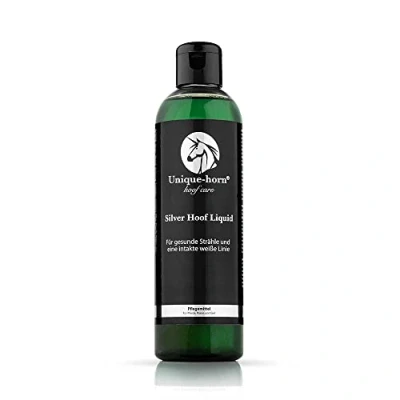 Immagine di Unique horn Silver Hoof Liquid 250ml per un mughetto sano e pulito Supporto problemi di linee bianche.