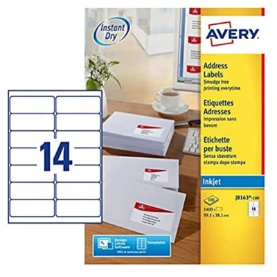 Immagine di AVERY IJET ADDR LBL 99.1X38.1 P100 J8163
