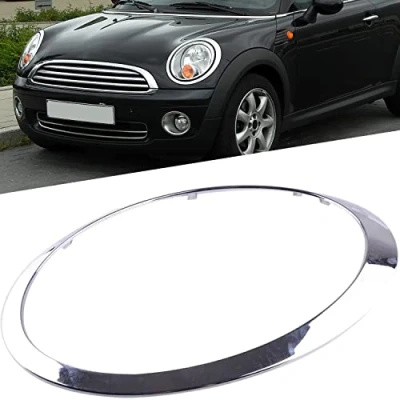 Immagine di KYYET Lunetta cromata per anello di rifinitura fari Compatibile con Mini Cooper 2007 2014 R56 R57 R58 R59 (Sinistra)