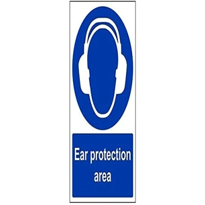 Immagine di vsafety 41021 au r &quot;Area Cuffie di protezione obbligatoria&quot; DPI, Plastica rigida, ritratto, 200 mm x 300 mm, colore: blu