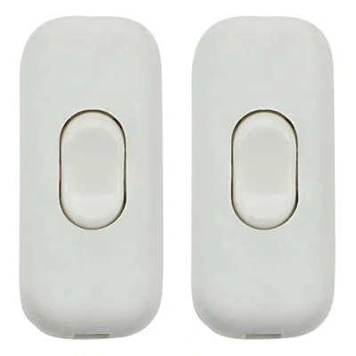 Immagine di LbsAMP 2 Pezzi Interruttore Intermedio 250V / 6A ON/OFF Bilanciere Lampada in Linea Passante Switch per o 3 Piccoli Elettrodomestici Lampade Bianca