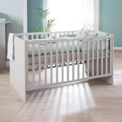 Immagine di roba Lea Culla evolutiva, 70 x 140 cm, convertibile in lettino, regolabile altezza, 3 barre rimovibili, colore: Beige/Grigio