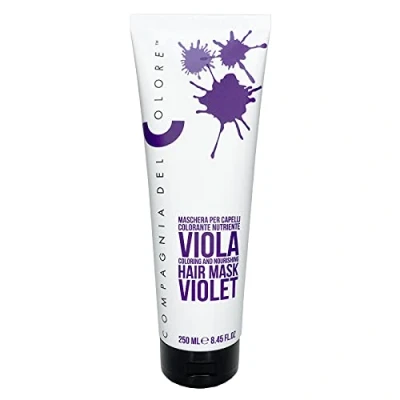 Immagine di Compagnia Del Colore, Maschera Per Capelli Colorante Nutriente, Dona Riflessi Intensi e Brillanti, dalla Consistenza Compatta, Morbida Facilmente Stendibile, Viola, 250 ml