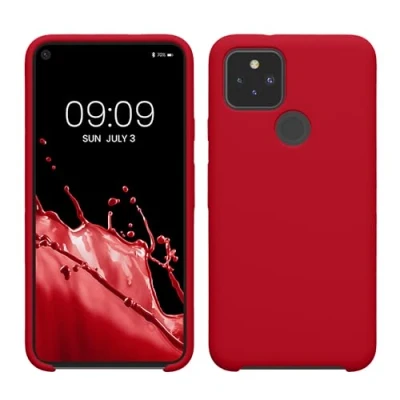 Immagine di kwmobile Cover per Google Pixel 5 Custodia Back Case Smartphone in Silicone TPU Protezione Gommata red cherry