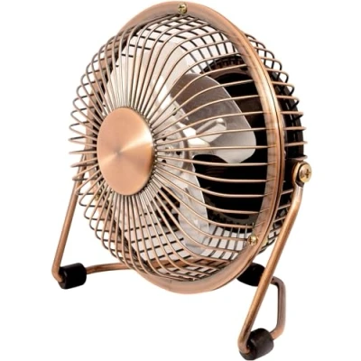 Immagine di Prem i air Mini ventilatore da scrivania regolabile USB 10,2 cm, con supporto, rotazione a 360 gradi e funzionamento silenzioso per l&#039;uso in casa, ufficio, laptop, computer.