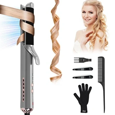 Immagine di Styler con Flusso di Aria a 360, 2 in 1 Capelli Ricci o Lisci PARWIN PRO BEAUTY Piastra per Tecnologia Styling, 150 230 ℃, Display LED, Grigio + Viola