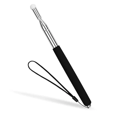 Immagine di Puntatore Telescopico per Insegnanti Bacchetta Telescopica Allungabile Retrattile Insegnamento Indicatore Estensibile Handheld Presenter Portatile Lavagna 1M, Nero